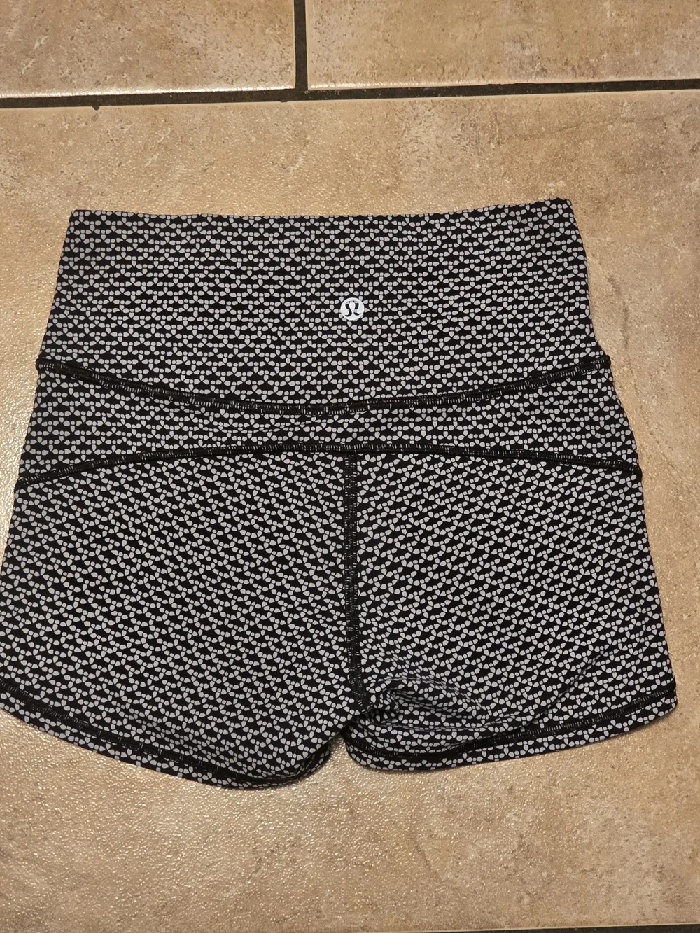 lululemon athletica Black & White Micro-Pattern High-Rise Athletic Shorts